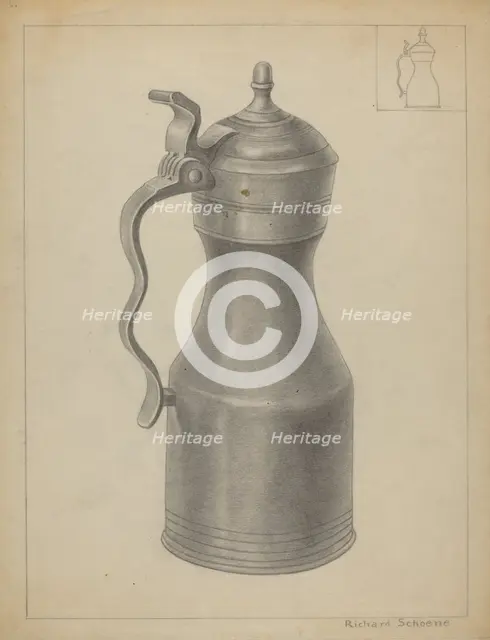 Pewter Tankard, 1935/1942. Creator: Richard Schoene.