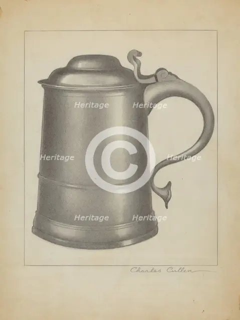 Pewter Tankard, c. 1936. Creator: Charles Cullen.