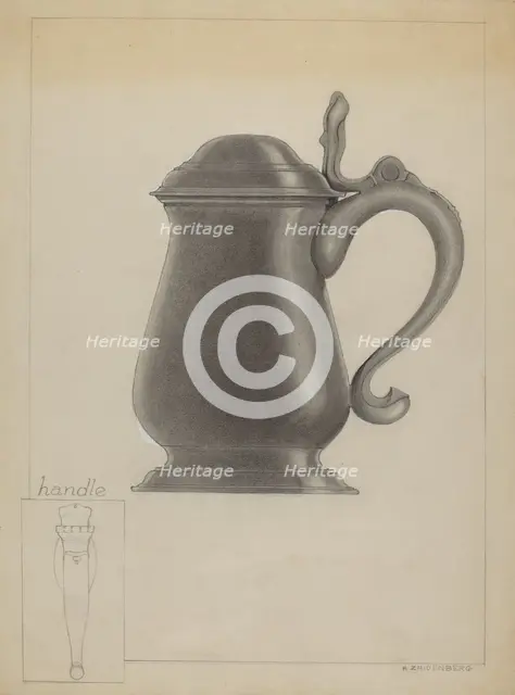 Pewter Tankard, c. 1936. Creator: A. Zaidenberg.