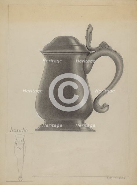 Pewter Tankard, c. 1936. Creator: A. Zaidenberg.