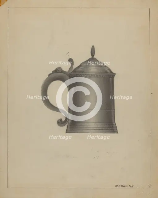 Pewter Tankard, c. 1936. Creator: Arsen Maralian.