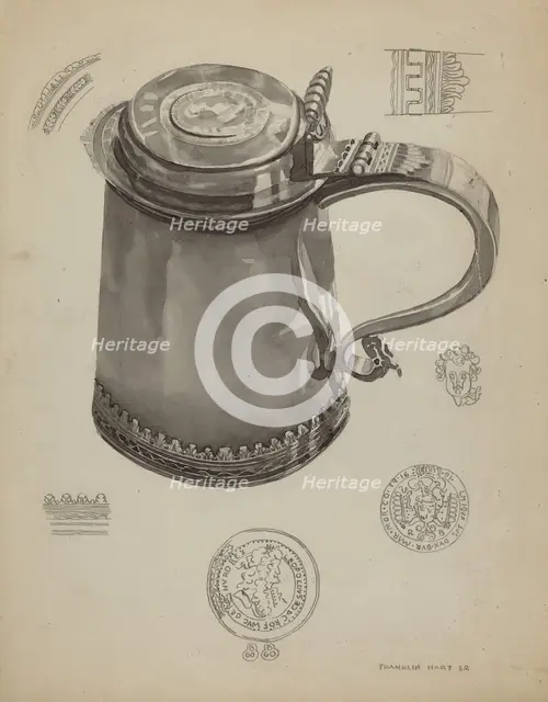 Pewter Tankard, c. 1936. Creator: Franklin Hart.