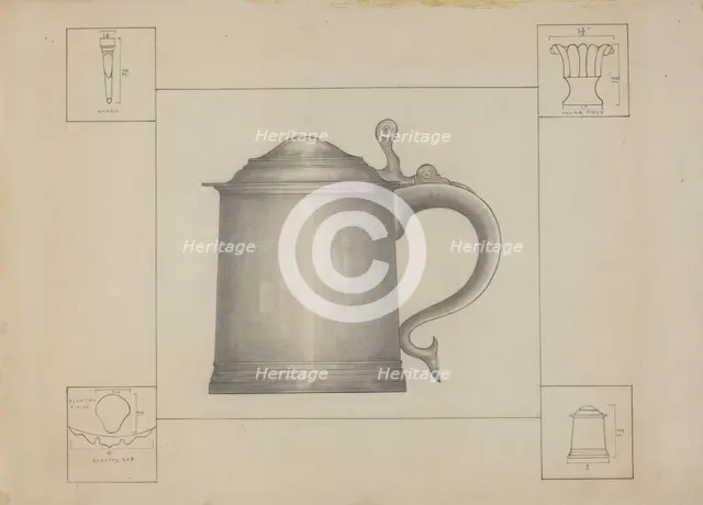Pewter Tankard, c. 1936. Creator: Henry Meyers.