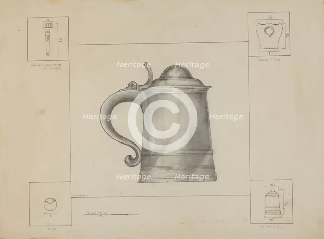 Pewter Tankard, c. 1936. Creator: Henry Meyers.