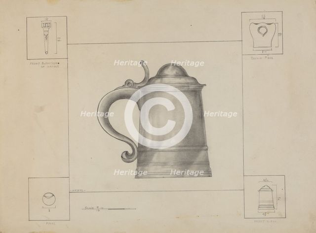 Pewter Tankard, c. 1936. Creator: Henry Meyers.