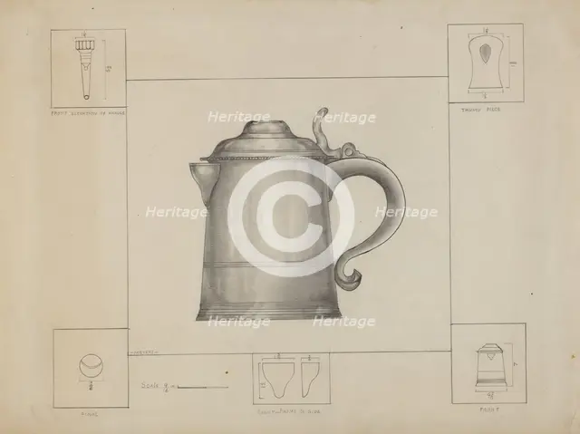 Pewter Tankard, c. 1936. Creator: Henry Meyers.