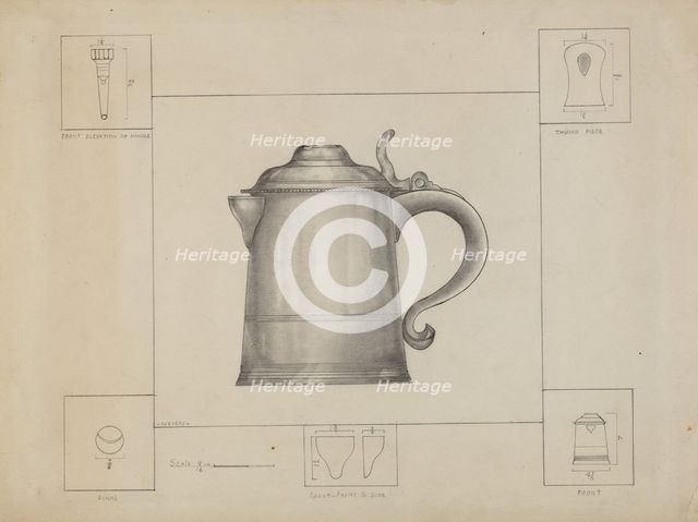 Pewter Tankard, c. 1936. Creator: Henry Meyers.