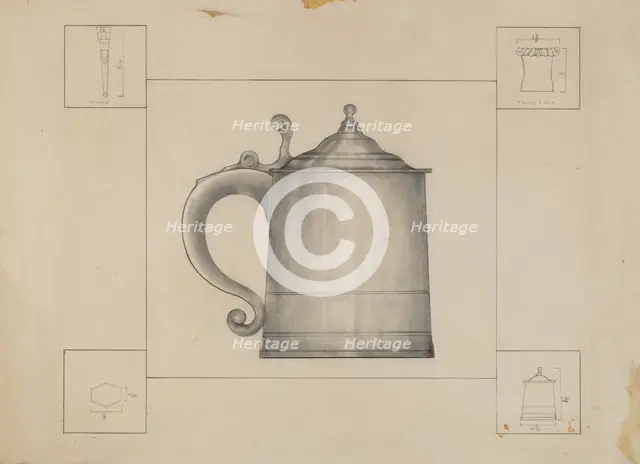 Pewter Tankard, c. 1936. Creator: Henry Meyers.