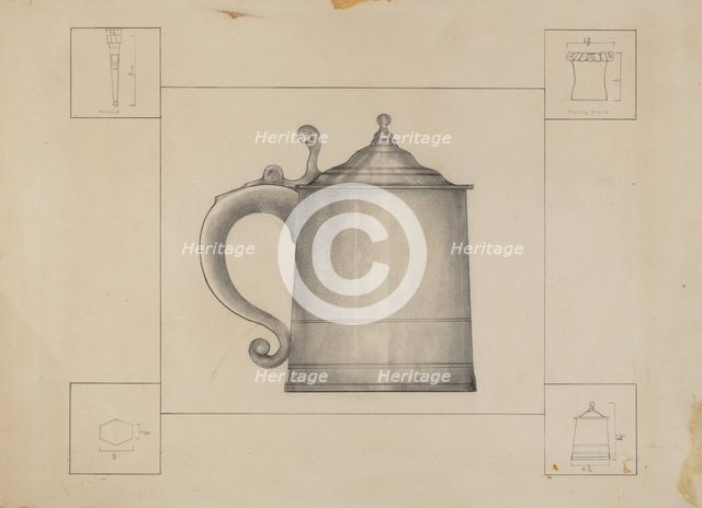 Pewter Tankard, c. 1936. Creator: Henry Meyers.
