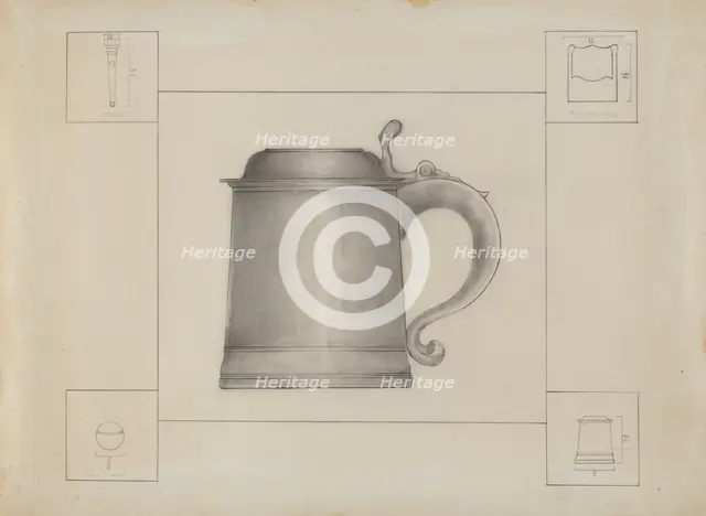Pewter Tankard, c. 1936. Creator: Henry Meyers.