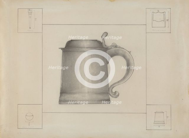 Pewter Tankard, c. 1936. Creator: Henry Meyers.