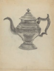 Pewter Teapot, 1935/1942. Creator: Aaron Dermansky
