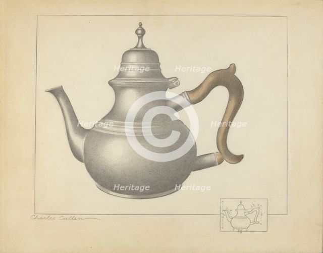 Pewter Teapot, 1935/1942. Creator: Charles Cullen.