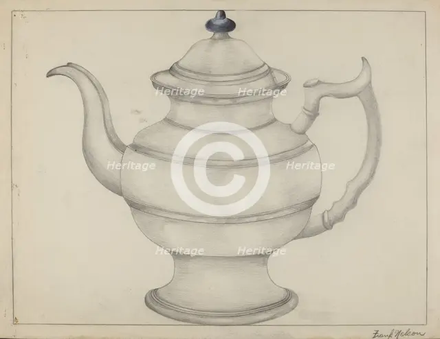 Pewter Teapot, 1935/1942. Creator: Frank Nelson.