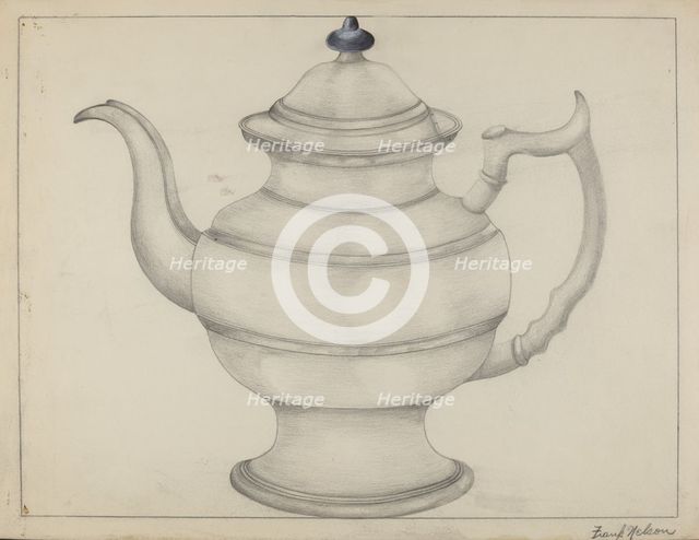 Pewter Teapot, 1935/1942. Creator: Frank Nelson.