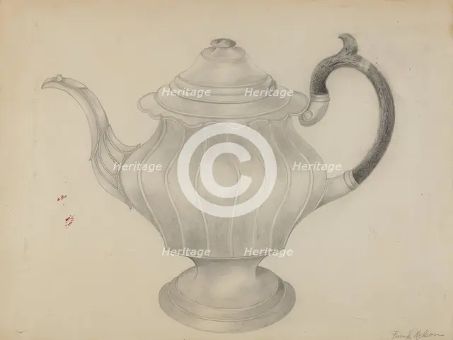 Pewter Teapot, 1935/1942. Creator: Frank Nelson.