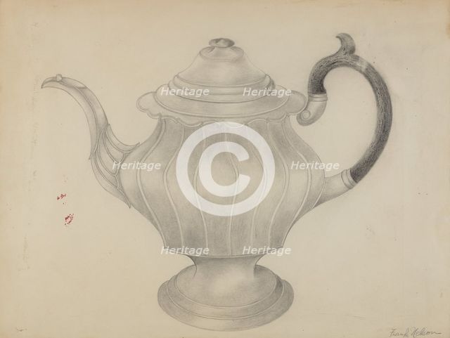 Pewter Teapot, 1935/1942. Creator: Frank Nelson.