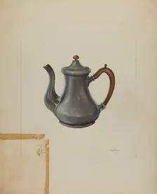 Pewter Teapot, 1935/1942. Creator: John Tarantino