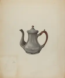 Pewter Teapot, 1935/1942. Creator: John Tarantino