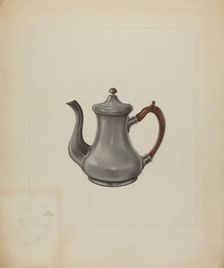 Pewter Teapot, 1935/1942. Creator: John Tarantino