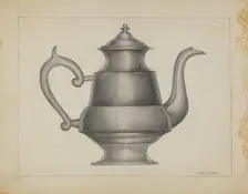 Pewter Teapot, 1935/1942. Creator: Karl Joubert