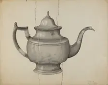 Pewter Teapot, 1935/1942. Creator: Samuel O. Klein