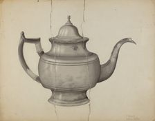 Pewter Teapot, 1935/1942. Creator: Samuel O. Klein