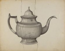 Pewter Teapot, 1935/1942. Creator: Samuel O. Klein