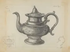 Pewter Teapot, 1936. Creator: Janet Riza