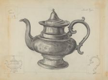 Pewter Teapot, 1936. Creator: Janet Riza