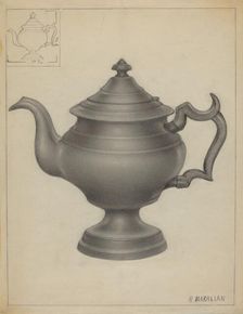 Pewter Teapot, c. 1936. Creator: Arsen Maralian