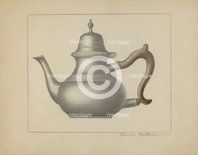 Pewter Teapot, c. 1936. Creator: Charles Cullen.