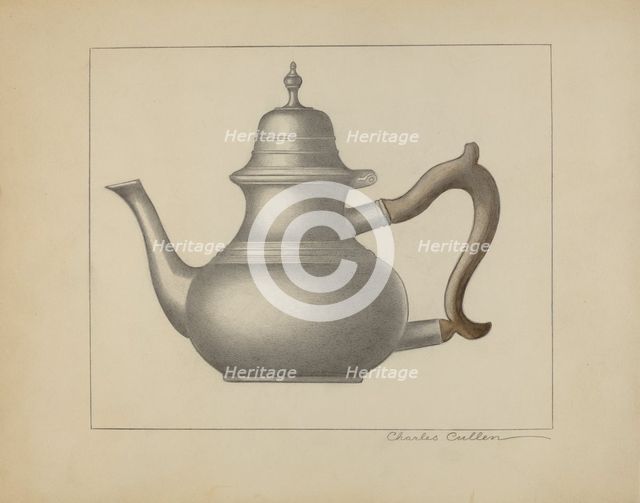 Pewter Teapot, c. 1936. Creator: Charles Cullen.
