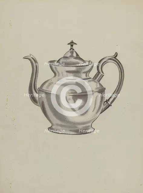 Pewter Teapot, c. 1936. Creator: Fred Peterson.