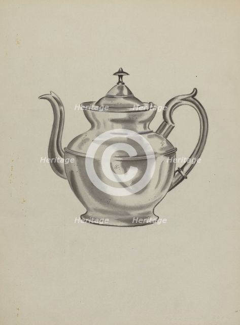 Pewter Teapot, c. 1936. Creator: Fred Peterson.