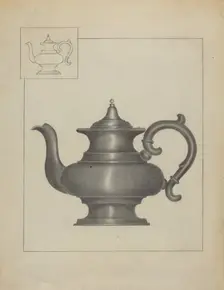 Pewter Teapot, c. 1936. Creator: Janet Riza