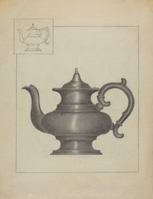 Pewter Teapot, c. 1936. Creator: Janet Riza