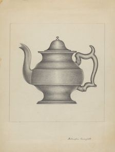 Pewter Teapot, c. 1936. Creator: Rollington Campbell