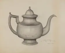 Pewter Teapot, c. 1936. Creator: Samuel O. Klein