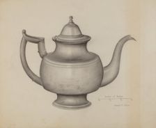Pewter Teapot, c. 1936. Creator: Samuel O. Klein