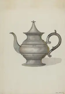 Pewter Teapot, c. 1937. Creator: Dana Bartlett