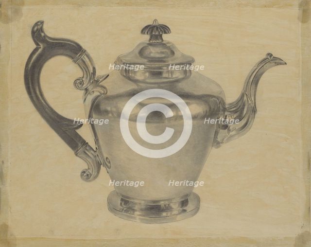 Pewter Teapot, c. 1937. Creator: Harry Goodman.