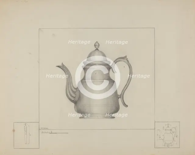 Pewter Teapot, c. 1937. Creator: Henry Meyers.