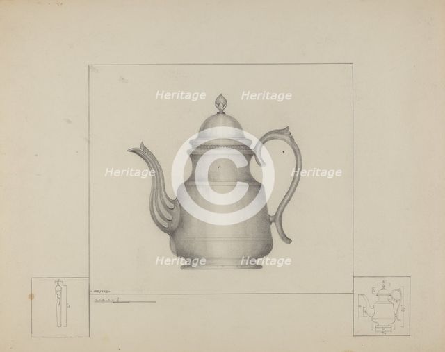 Pewter Teapot, c. 1937. Creator: Henry Meyers.
