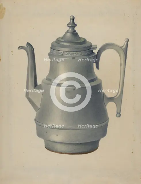 Pewter Teapot, c. 1937. Creator: Merkley, Arthur G..