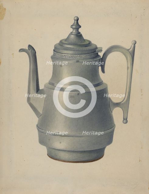 Pewter Teapot, c. 1937. Creator: Merkley, Arthur G..