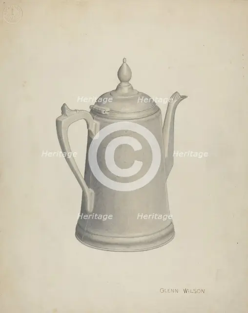 Pewter Teapot, c. 1941. Creator: Glenn Wilson.