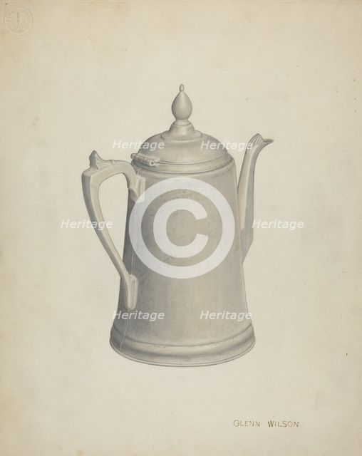Pewter Teapot, c. 1941. Creator: Glenn Wilson.
