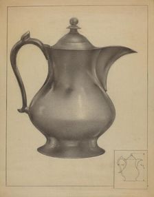 Pewter Water Pitcher, 1936. Creator: Arsen Maralian