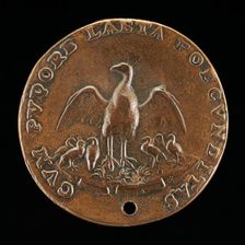 Pea-hen with Six Young [reverse], c. 1540. Creator: Domenico Poggini